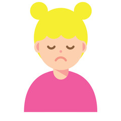 目を瞑る女性のイラスト