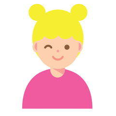 ウインクする女性のイラスト