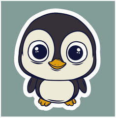 Cartoon baby penguin vector illustration