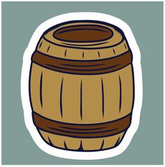 Beer or wine barrels isolated on white background, color vector illustration