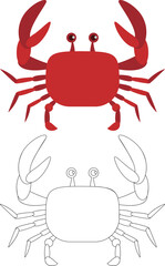 crab icon for web design needs, vector illustration