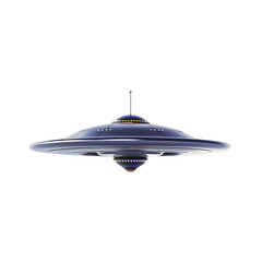 Flying Alien UFO Spaceship Isolated on Transparent Background for Sci Fi Projects