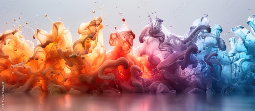 Wall mural Abstract Colorful Ink Swirls