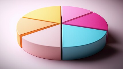 Obraz premium Colorful D Pie Chart Segments Data Visualization