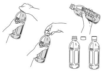 ペットボトルを持つ手