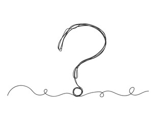 Question mark continuous one line drawing isolated vector illustration.