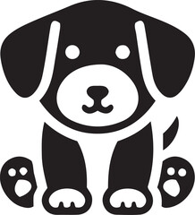 puppy icon silhouette vector style