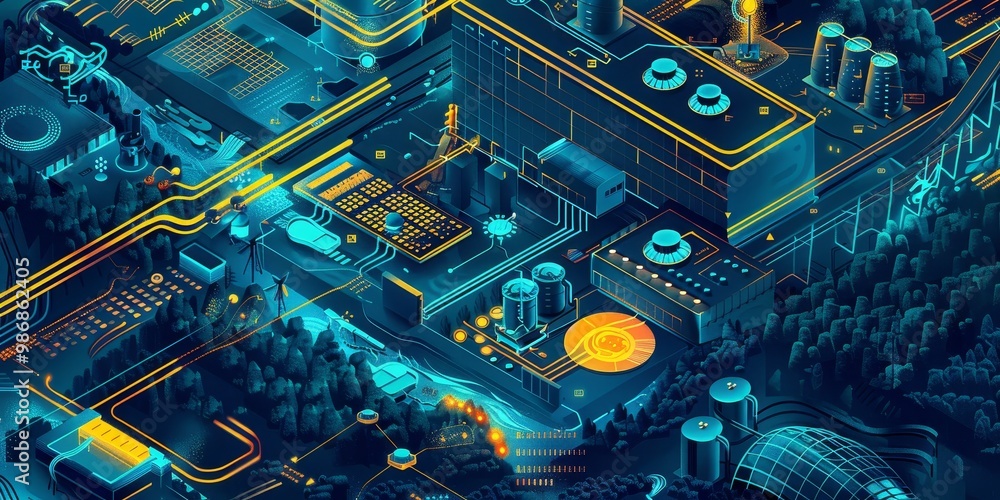 Poster high-resolution image of a risk mitigation strategy map, with visual elements showing risk analysis,