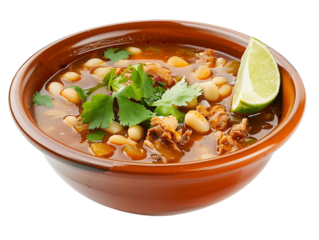 High Quality Mexican Pozole Isolated on Transparent Background