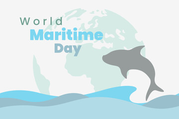 World maritime day poster illustration
