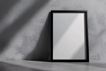 A sophisticated poster frame mockup elegantly highlights artwork or promotional designs against a minimalist background.