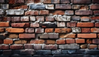 Obraz premium Weathered brick wall with rough details