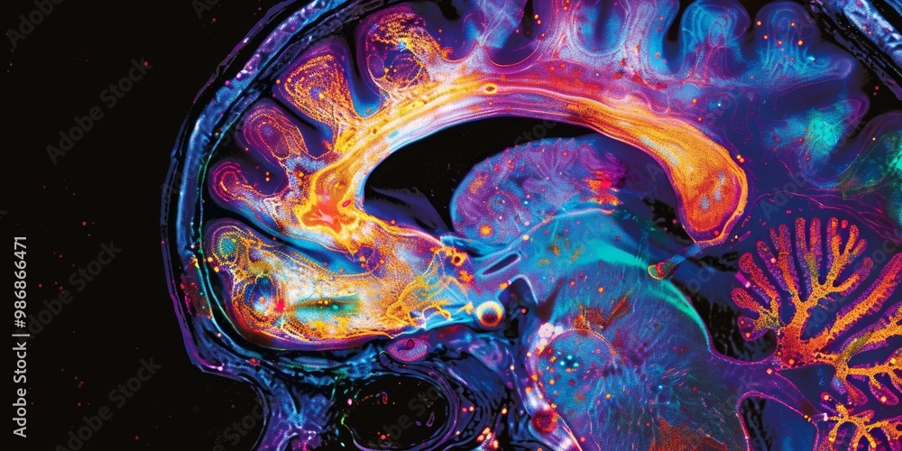 Aufkleber Dynamic PET scan image showcasing a range of colors to highlight areas of metabolic activity, ideal for use in research, healthcare, and educational contexts