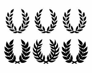 Laurel Wreath Designs Elegant Wreath Vector Pack Laurel Wreath Icon Set