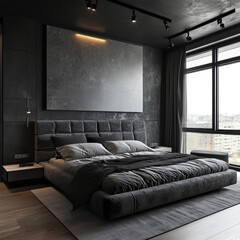 Edgy and Sophisticated Dark Bedroom