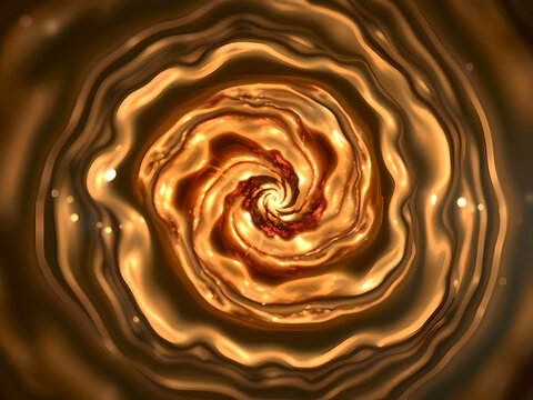 Golden ratio artwork: Gold emulating the center of a rose
