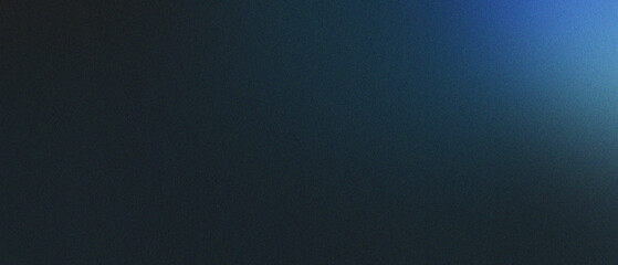 Blue illuminated spots on black, grainy color gradient background, noise texture effect, copy space