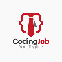 Coding Job Logo Design Template. Good for Business, Agency, Community and Organization