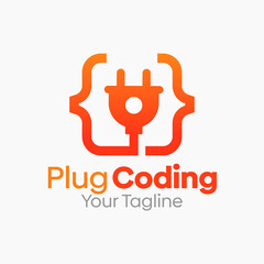 Plug Coding Logo Design Template. Good for Business, Agency, Community and Organization