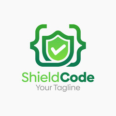 Shield Code Logo Design Template. Good for Business, Agency, Community and Organization