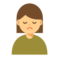 目を瞑る女性のイラスト