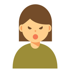 怒った顔の女性のイラスト