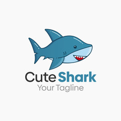 Cute Shark Logo Design