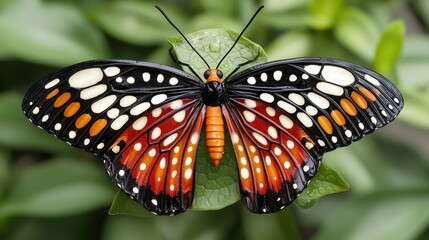 Obraz premium Vibrant Monarch Butterfly on Green Leaf