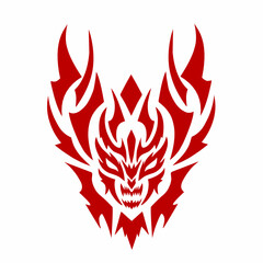 illustration vector graphic of tribal art design abstract devil face