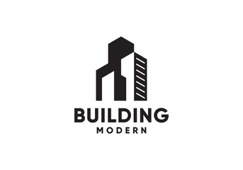 simple building logo. city, hotel, apartment icon vector design	
