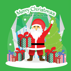 Santa Illustration Pattern in Christmas and New Year Celebration