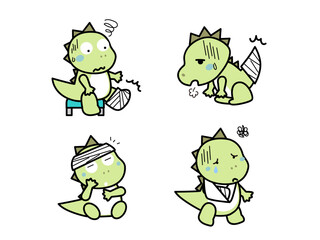 骨折した恐竜くんセット