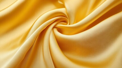 Obraz premium Yellow silk fabric with soft folds, luxurious texture,