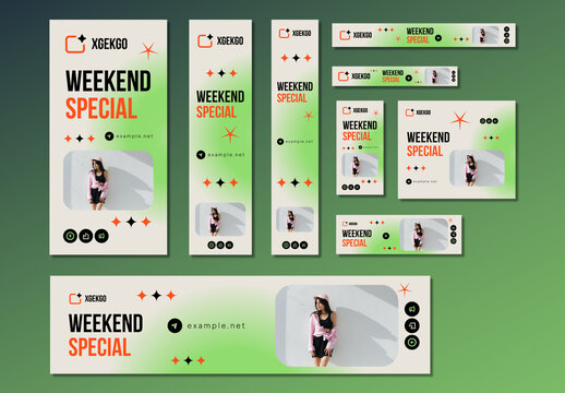 Gradient Fashion Web Banner Ads Template