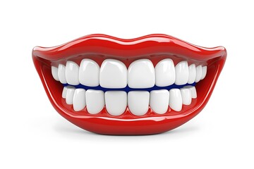 Obraz premium Red Lips Isolated. 3D rendering