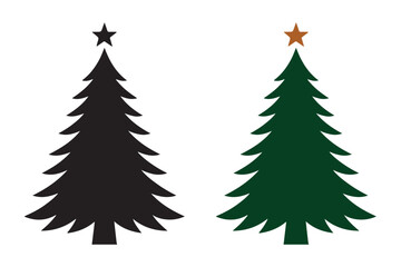 Christmas Tree Vector Set Illustration