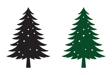 Christmas Tree Vector Set Illustration