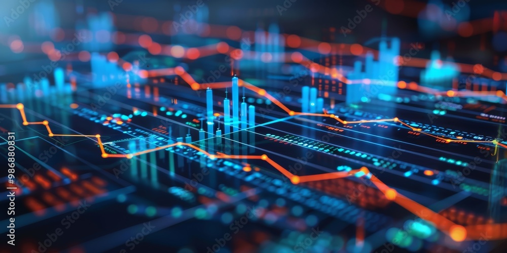 Poster An open portfolio analysis report with visible financial charts, bar graphs, and data tables, showcasing detailed examination and insights into investment performance