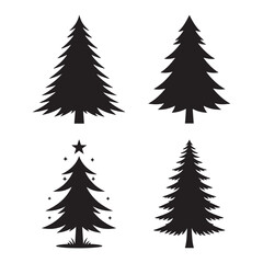 Christmas Tree Vector Set Illustration