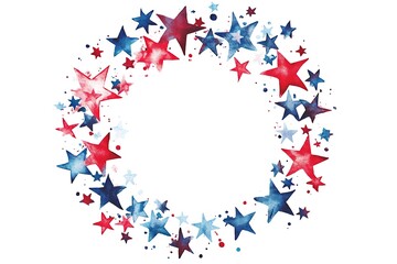 A circular frame surrounded by red, white, and blue stars, perfect for highlighting American-themed content or celebrations