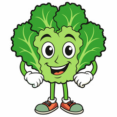 Obraz premium Cheerful Lettuce Cartoon Character Design' Lively Lettuce Cartoon Character Design,Vibrant Cheerful Lettuce CharacterCreate Joy with Cheerful Lettuce Cartoon Character Designs for Comics & Clip Art