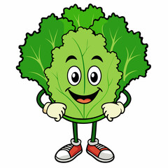 Obraz premium Cheerful Lettuce Cartoon Character Design' Lively Lettuce Cartoon Character Design,Vibrant Cheerful Lettuce CharacterCreate Joy with Cheerful Lettuce Cartoon Character Designs for Comics & Clip Art