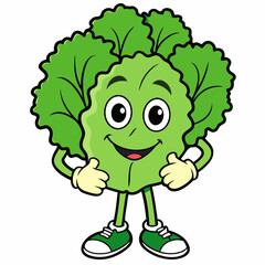 Fototapeta premium Cheerful Lettuce Cartoon Character Design' Lively Lettuce Cartoon Character Design,Vibrant Cheerful Lettuce CharacterCreate Joy with Cheerful Lettuce Cartoon Character Designs for Comics & Clip Art