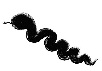 Obraz premium ヘビの筆絵