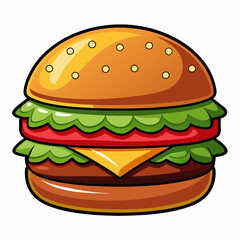 Premium Burger Vector Graphic for Menus & Advertising,High-Quality Burger Vector Art for Menus & Ads,Stylish Burger Vector Graphics,Eye-Catching Burger Vector Design for Ads and Menus