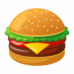 Premium Burger Vector Graphic for Menus & Advertising,High-Quality Burger Vector Art for Menus & Ads,Stylish Burger Vector Graphics,Eye-Catching Burger Vector Design for Ads and Menus
