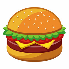 Premium Burger Vector Graphic for Menus & Advertising,High-Quality Burger Vector Art for Menus & Ads,Stylish Burger Vector Graphics,Eye-Catching Burger Vector Design for Ads and Menus