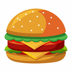 Premium Burger Vector Graphic for Menus & Advertising,High-Quality Burger Vector Art for Menus & Ads,Stylish Burger Vector Graphics,Eye-Catching Burger Vector Design for Ads and Menus
