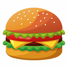 Premium Burger Vector Graphic for Menus & Advertising,High-Quality Burger Vector Art for Menus & Ads,Stylish Burger Vector Graphics,Eye-Catching Burger Vector Design for Ads and Menus