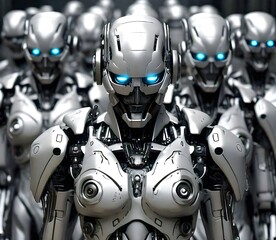 Fototapeta premium 3d render of a robot with a background